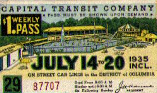 Trolley pass with Glen Echo Pool